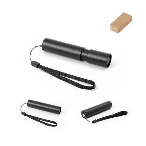 hi!dea - BRUCE. Lampe torche rechargeable en aluminium recyclé (100 % rAL) avec embout extensible de 30 mm