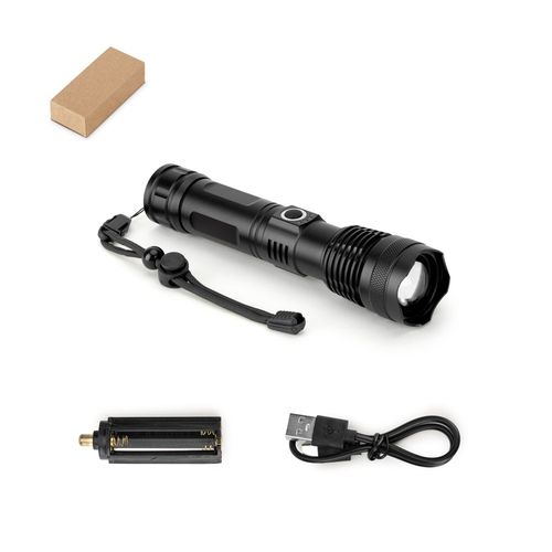 hi!dea - YVIAN. Lampe torche rechargeable de 10 W en aluminium (100% rAL)